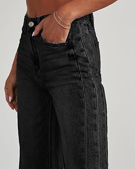Women's Wide Leg Jeans Boyfriend High Waisted Baggy Strechy